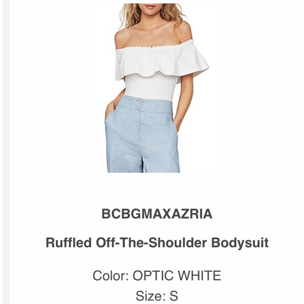 BCBG - Ruffled Off the Shoulder Bodysuit